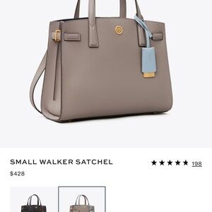 Tory Burch Small Walker Satchel in Taupe